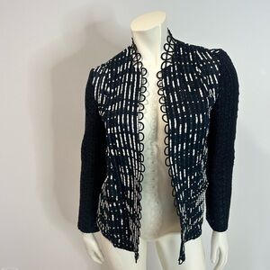 Gorgeous Elie Tahari Navy and White Textured Cardigan❤️S